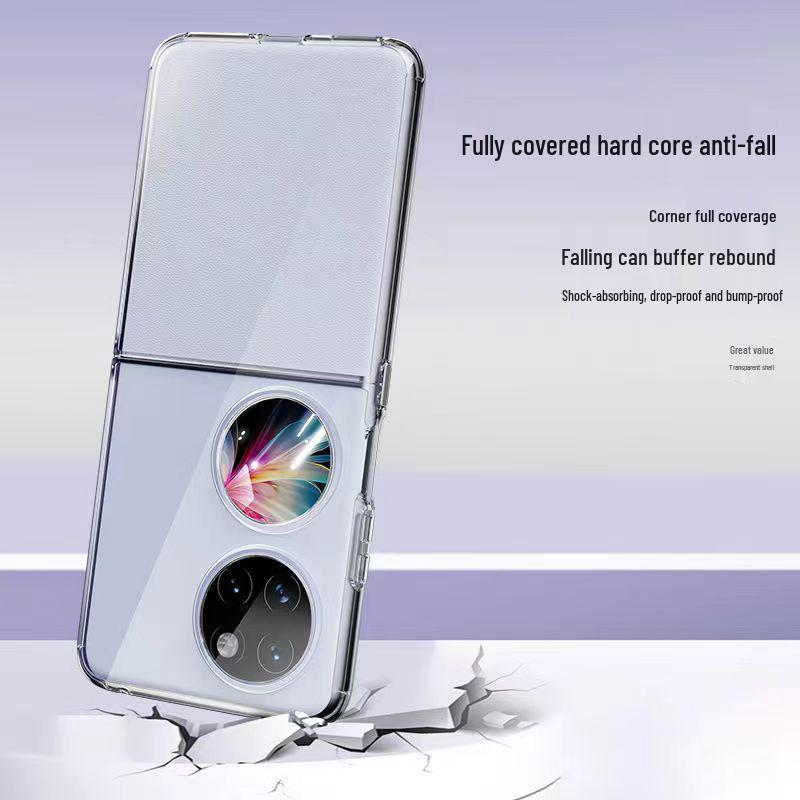 Huawei Pocket 2 Folding Screen Transparent Soft Shell Case with Hardware Buckle for P50 Pocket