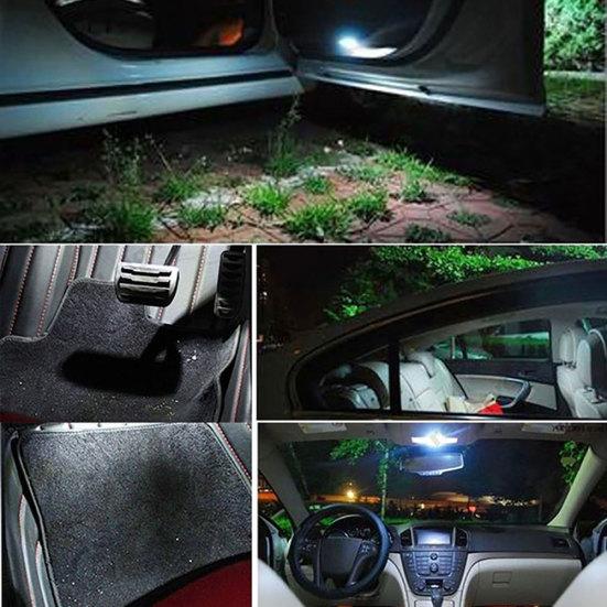 10 ks bílých LED T10 W5W COB Canbus silikonových žárovek na poznávací značku auta