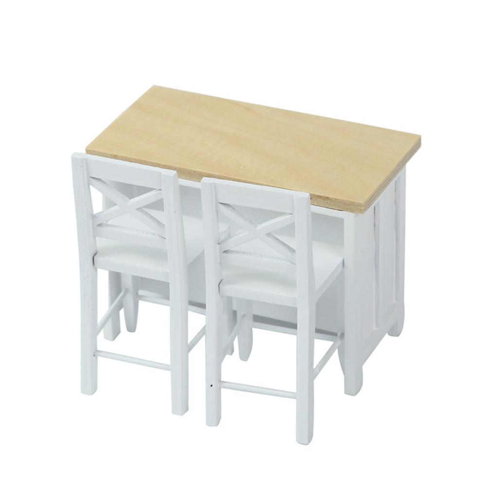 1/12 Miniature Dollhouse Furniture Metal Bar Table and Chair Set for Realistic Dollhouse Scene Display Decoration