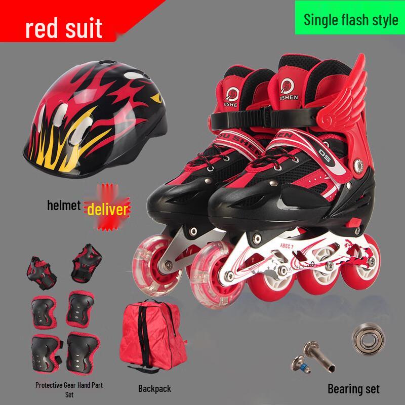 Norman Adjustable Red Inline Skates