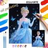 Princess Blue Gown Painting by Numbers Hand Filled Drawing Art Kit Home Decor