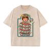 Vintage "Hugs" Snake Boy Print Washed Brown Retro Funny Casual T Shirt