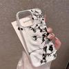 3D Süß Tinte Stil Schwarze Blumen Zweige Silikon Hülle Für Iphone 16 11 15 Plus 12 14 17 13 Pro Max Niedliche Kinder Mädchen Handyhülle