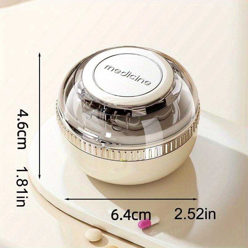 

Precise Pill Cutter Medicine Splitter 1/2 & 1/4 Tablet Cutter with Storage Compartment & Cleaning Brush Portable Round Pill білий