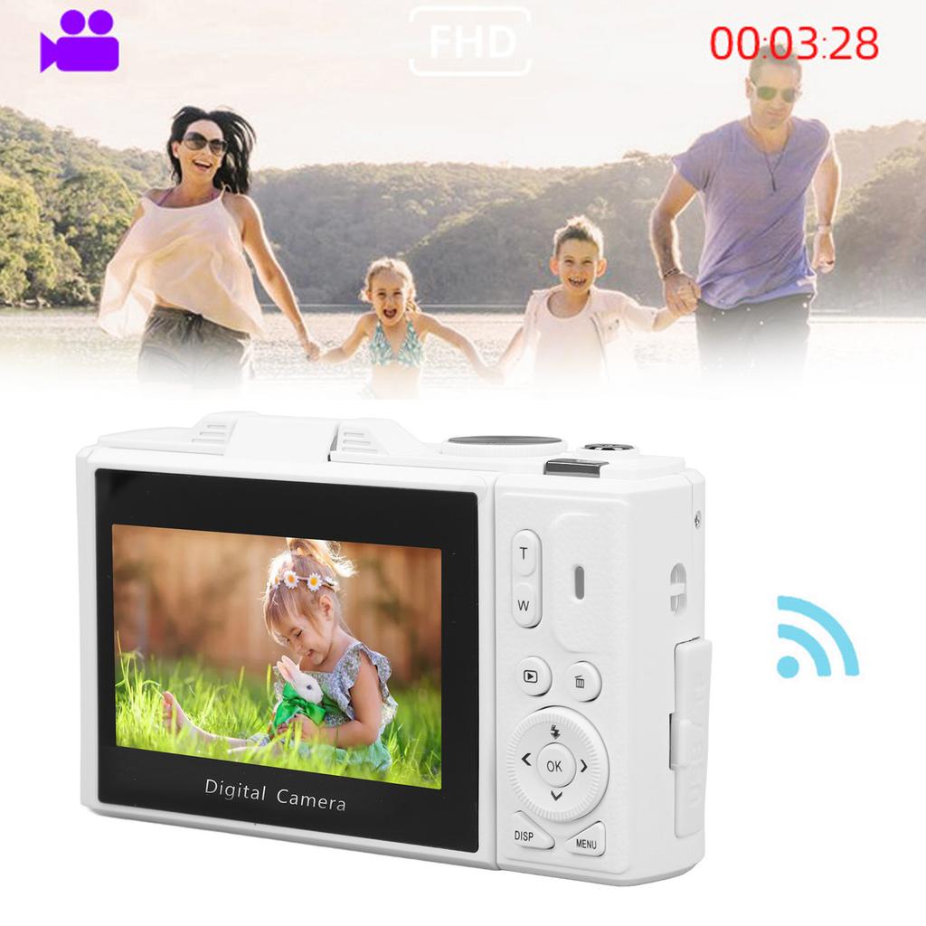 4K Digital Camera for Photography 64MP HD Auto  18X Digital Zoom WiFi Mirrorless Camera with 3 Inch   Screen for Travel