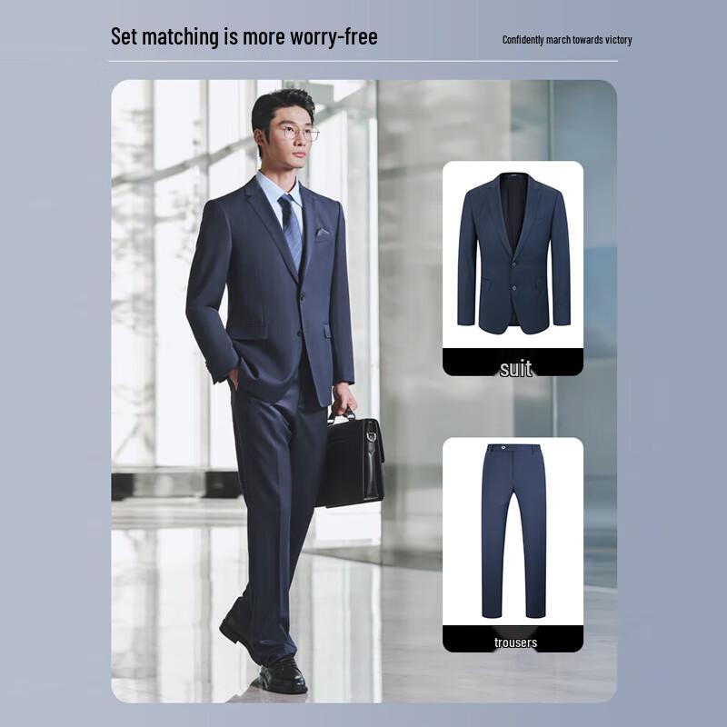 YOUNGOR Men's Straight-Leg Business Dress Pants