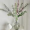 Plastic Artificial Eucalyptus Leaf Pulp Leaf Imitation Plant 3 Fork Eucalyptus 3D Printing Green Plant Decor Wedding Decoration