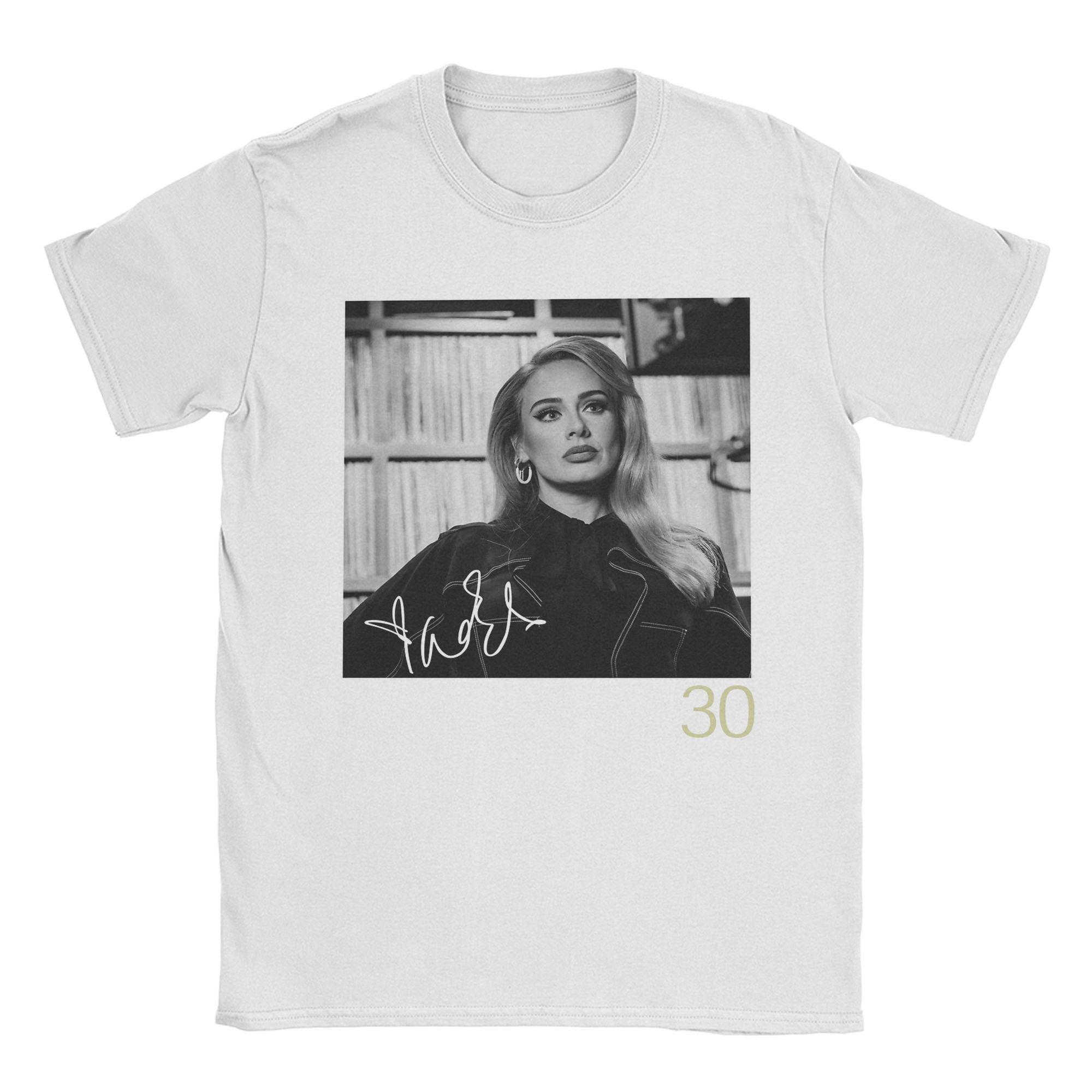 

Новинка Ювілейна футболка Adele для чоловіків Круглий виріз 100% бавовняна футболка Футболка з коротким рукавом 4XL 5XL Топи S білий