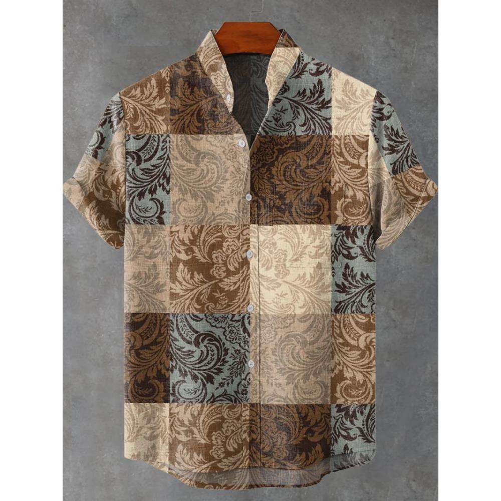 Hawaiian Men’s Short-Sleeve Shirt Casual Puppy 3D Print Rainbow Summer Trend Top