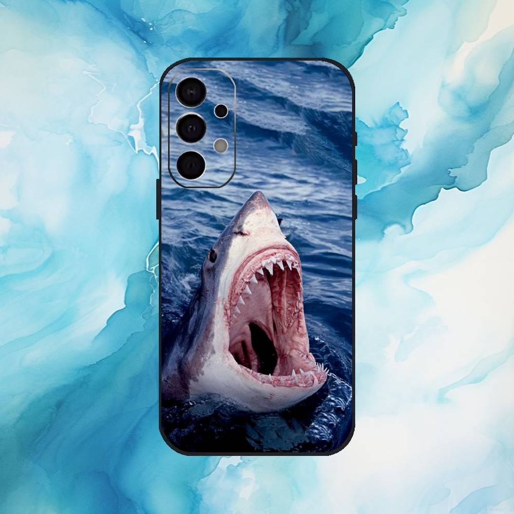 

Fierce S-Shark Phone Case For Samsung S25,24,23,22,30,21,10,9,Ultra,Plus,Lite,FE,4,5 G Soft Black Case Samsung S23ULTRA5G