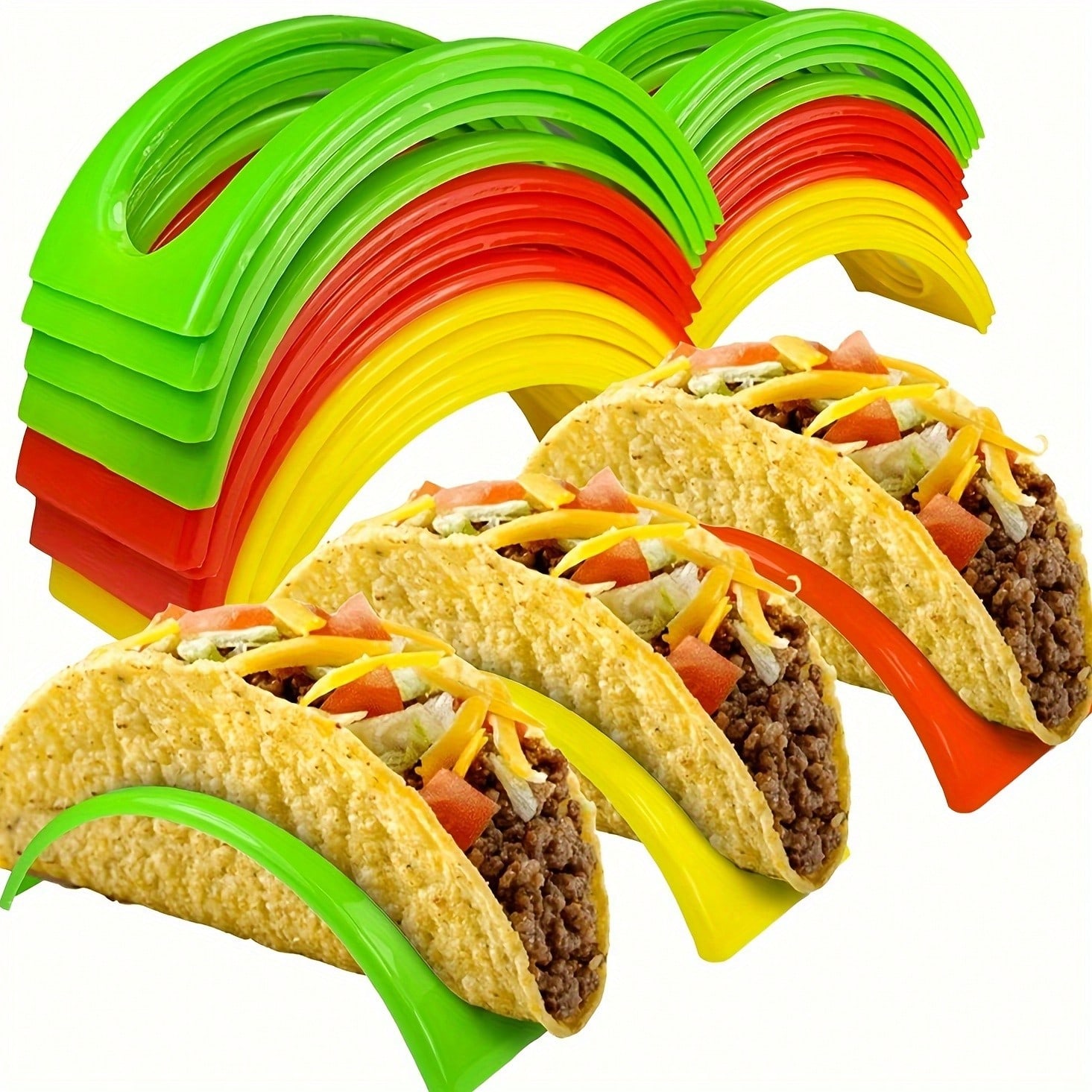 

3pcs Colorful Taco Holders - Suitable for Soft or Hard Shells - Ideal for Restaurant and Home Use