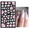 Embossed Flower Nail Sticker Self-adhesive 5D Art Embossed Nail Stickers Flower