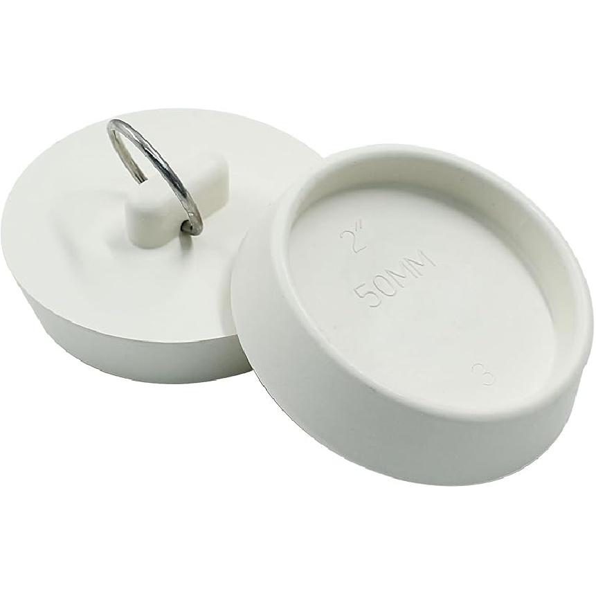 2Pcs Rubber Drain Stopper Fits 1-3/4 Inch to 1-7/8 Inch, Bathtub Drain Plug with Hanging Ring, Rubber Sink Stopper Drain Plug for Bathtub, Kitchen