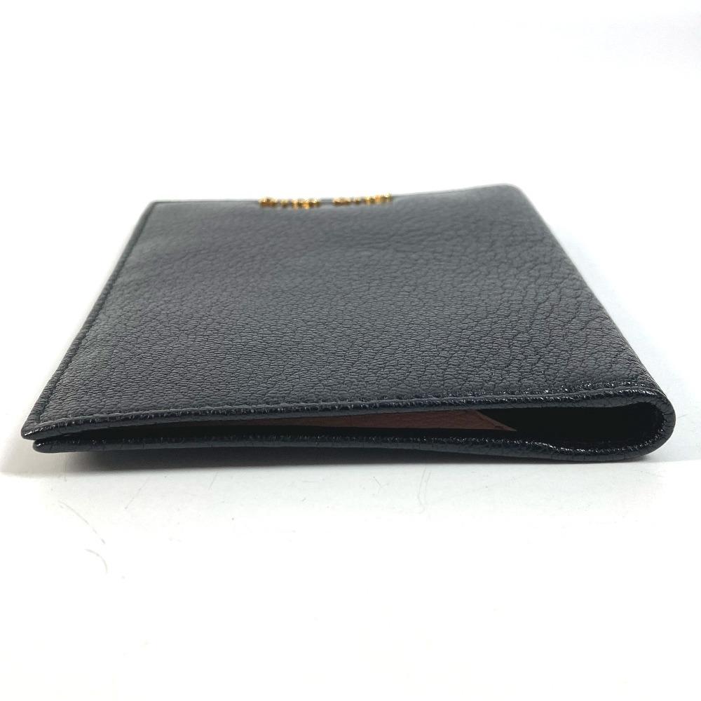 MIUMIU 5MD001 Business Card Holder Pass Case logo Bifold Stationery Card Case