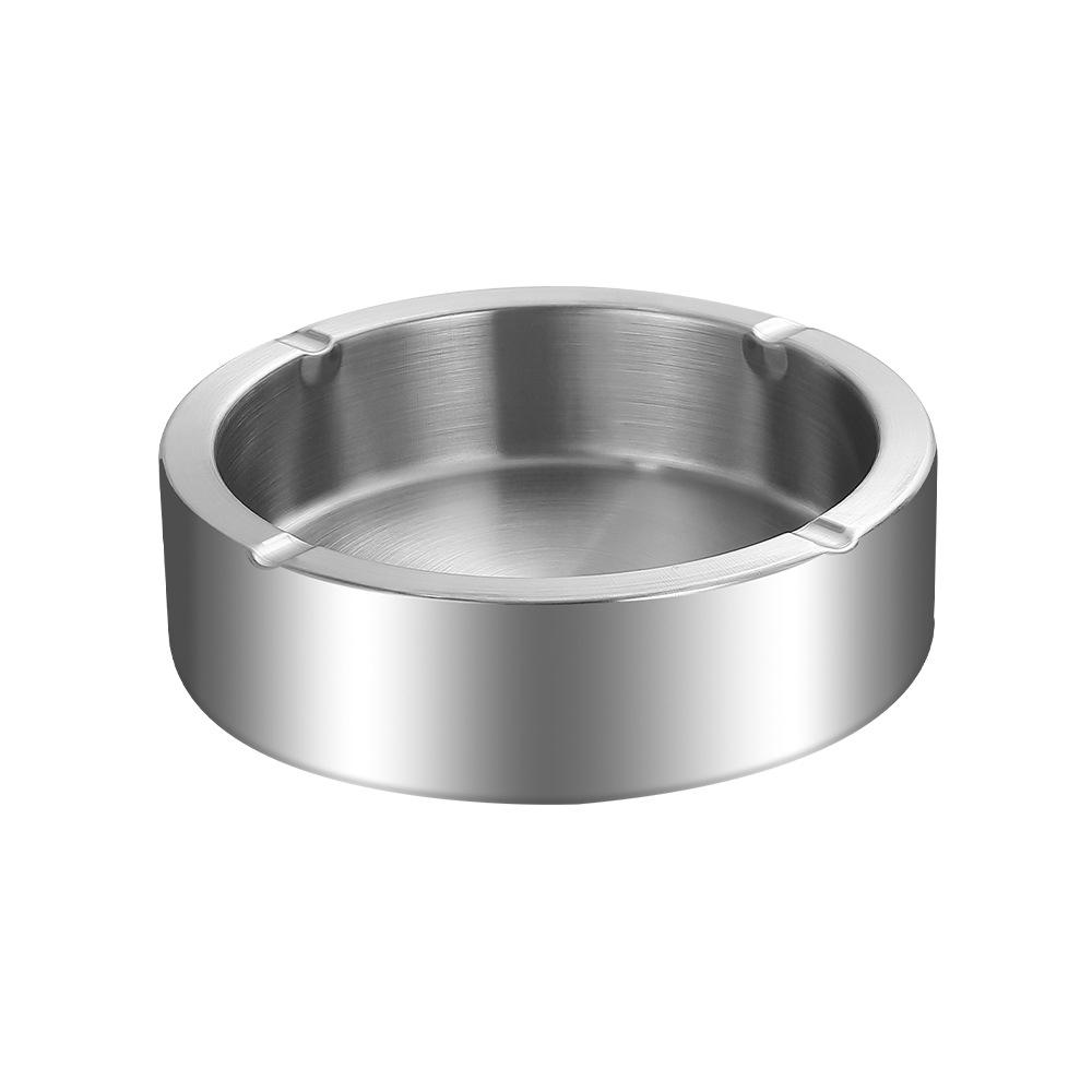 Stainless Steel Dropproof Ashtray with Rolled Edge - Thick, Durable Design for Home, Hotel, Restaurant, Personalized and Creative