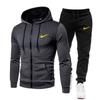 Men's Suit Sportswear Casual Zipper Hooded Sweater + Sweatpants Autumn and Winter Men's Casual Sports Suit