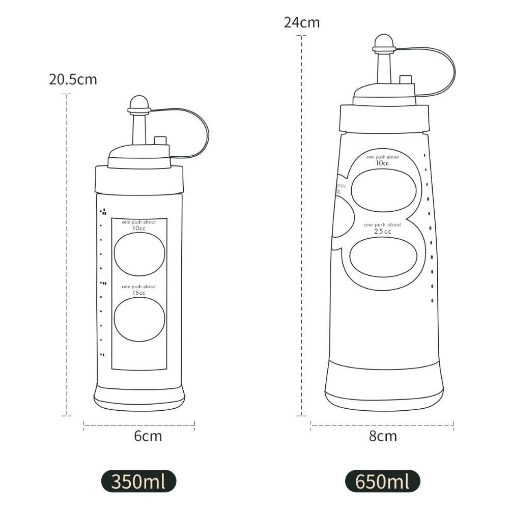 New 350ml 650ml Squeeze Sauce Bottle Plastic Large Capacity Tomato Catchup Dispenser Squeeze Bottles Picnic Cooker