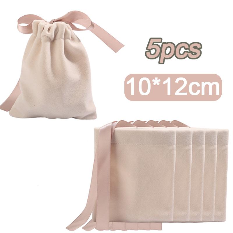 Ribbon Bow Velvet Jewelry Bags Thicken Small Necklace Bracelet Packaging Pouches Drawstring Gift Bag Jewelry Protect Storage Box