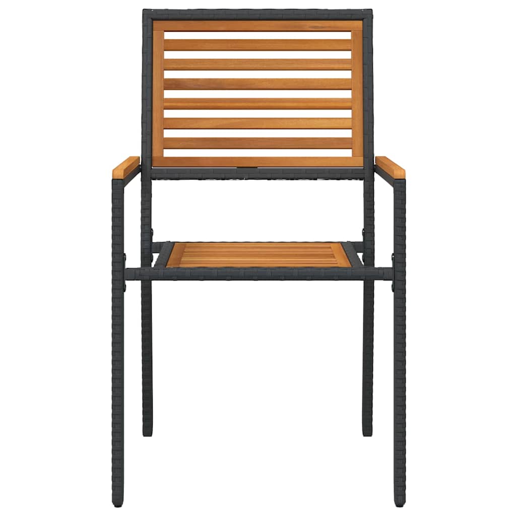 Garden Stackable Chairs 4 Pcs Brown and Black 54 X 56 X 90 Cm