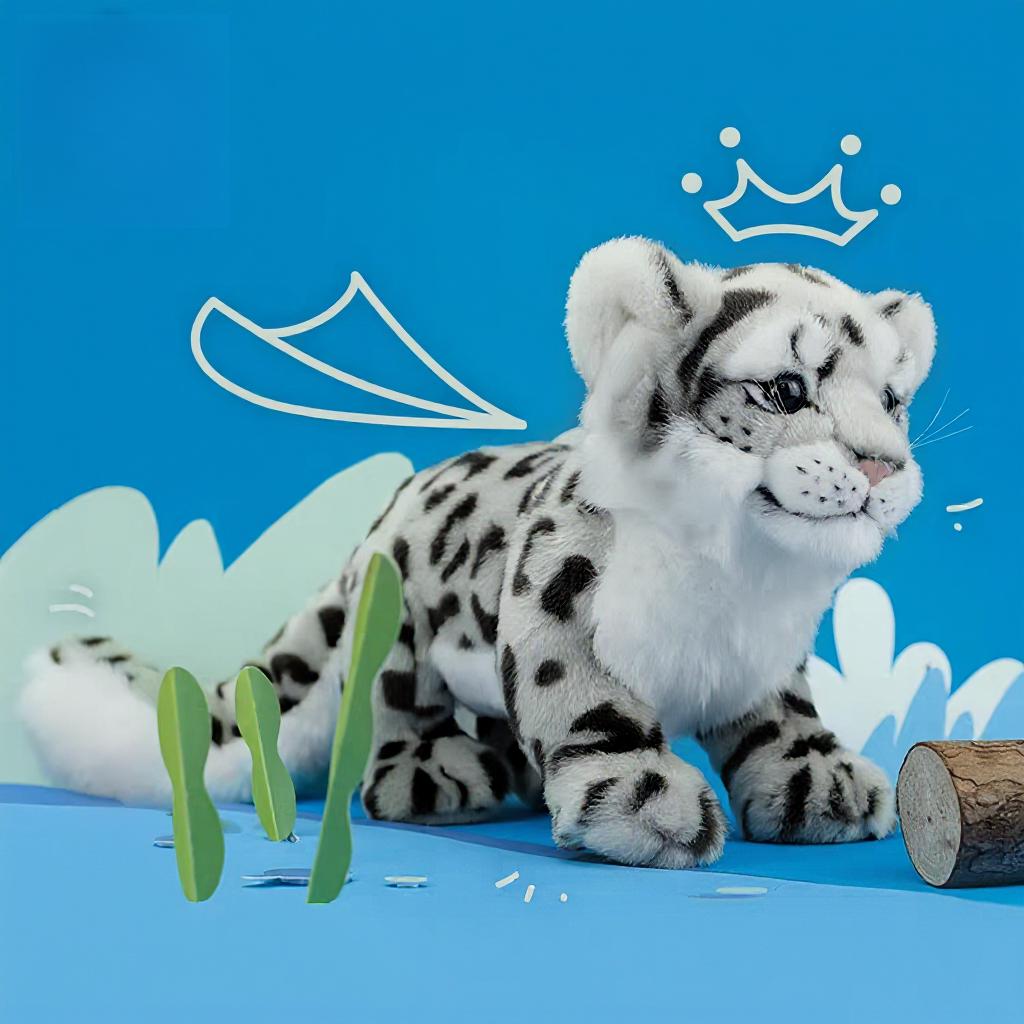 Lifelike Snow Leopard Plush Toy Simulation Wild Animal Doll Soft Flannel Children S Gift Collection Model