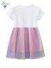 European & American Style Summer 2026 Girls' Knit Dress with Gauze Skirt