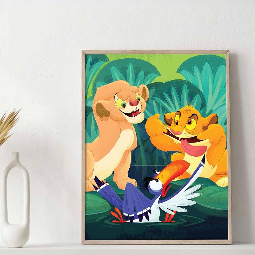 Full Round Diamond Painting The Mischievous Little Simba At The Picnic Art Rhinestone Picture Mosaic DIY 5D Cross Stitch Embroidery Home Decoration
