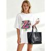 Oversized T Shirt Black Z Tayt Graphic Print Casual Streetwear Top For Women And Men