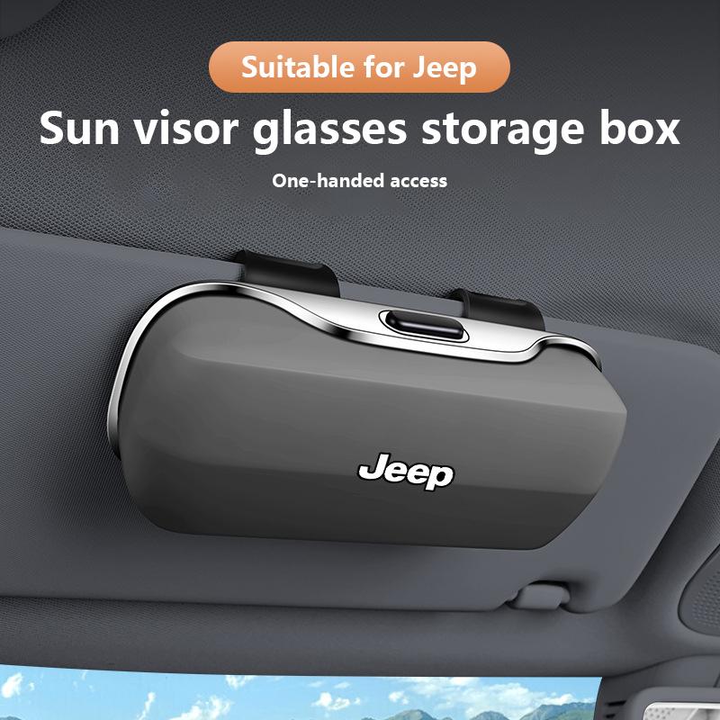 Car Interior Glasses Box Sunglasses Clip for Jeep Compass Wrangler Freedom Light Cherokee Commander Durable Sunglass Holder AMV1