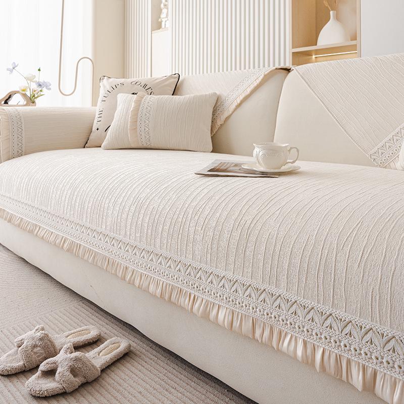 2025 Universal All-Season High-End Cream Sofa Cushion and Non-Slip Cover Set