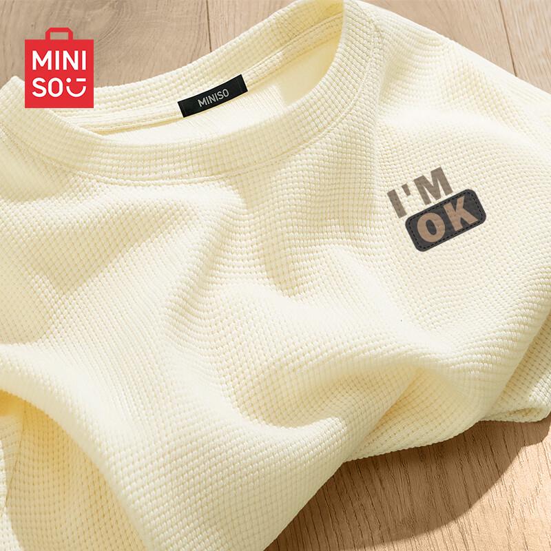 MINISO Men's Waffle Knit Long-Sleeve T-Shirt