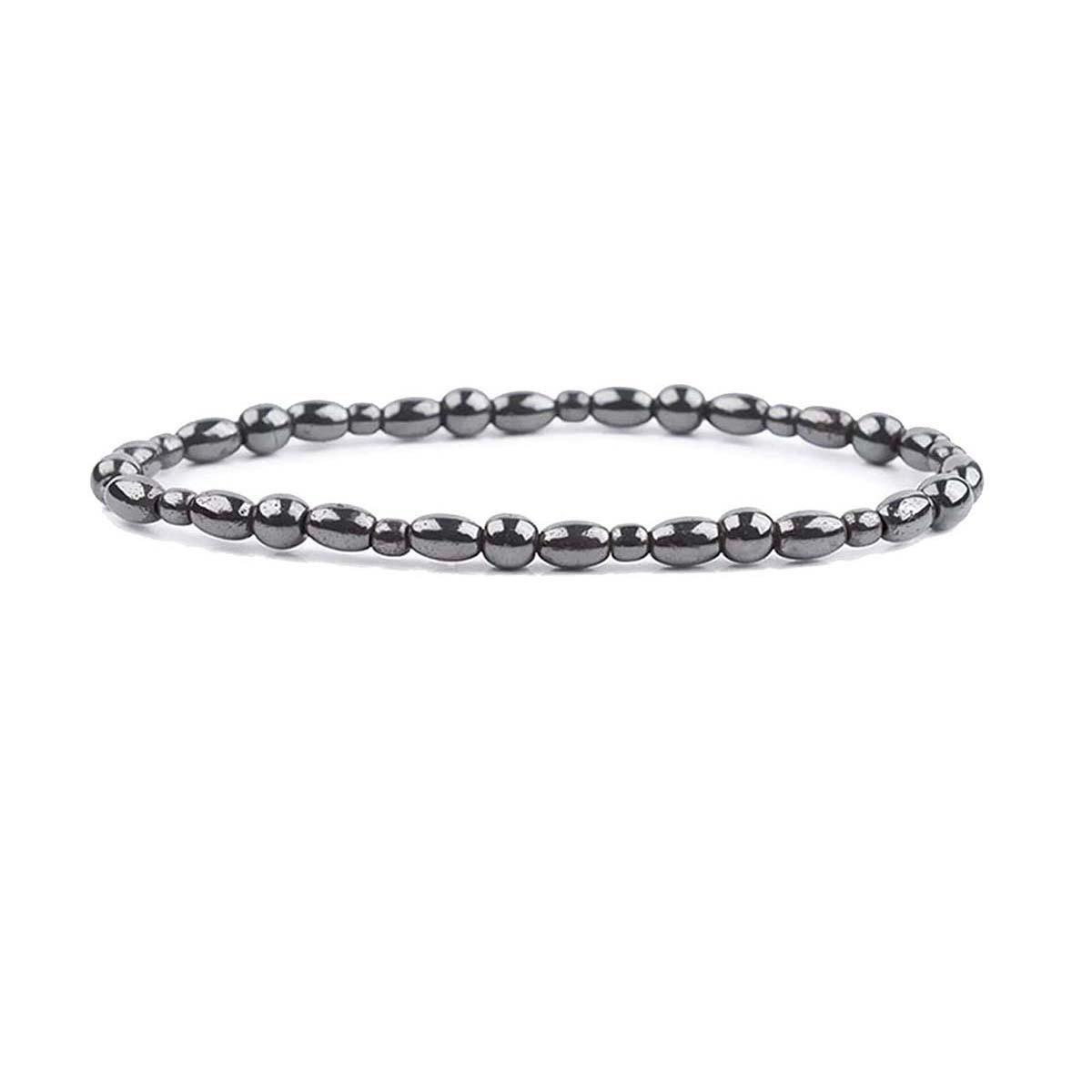 Retro Fashion Colorful Plated Black Agate Yoga Elastic Couple Anklets