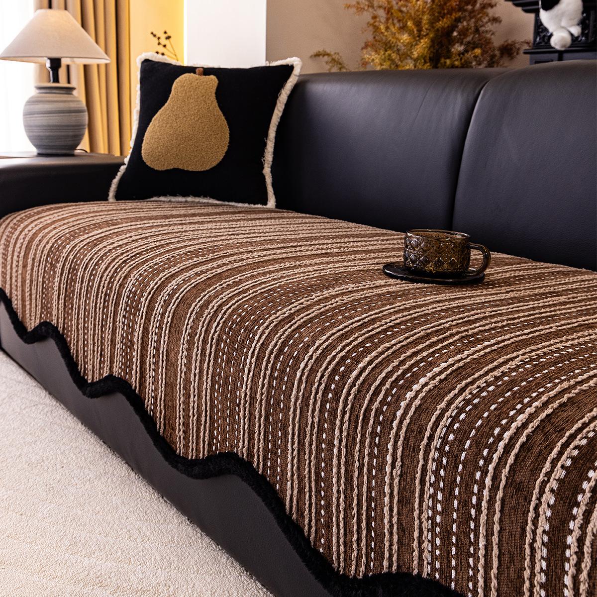 

Thickened Sofa Cushion New Four-Season Light Luxury High-End Chenille Seat Cushion Non-Slip Sofa Cover Cover Cloth Towel 70*70cm
