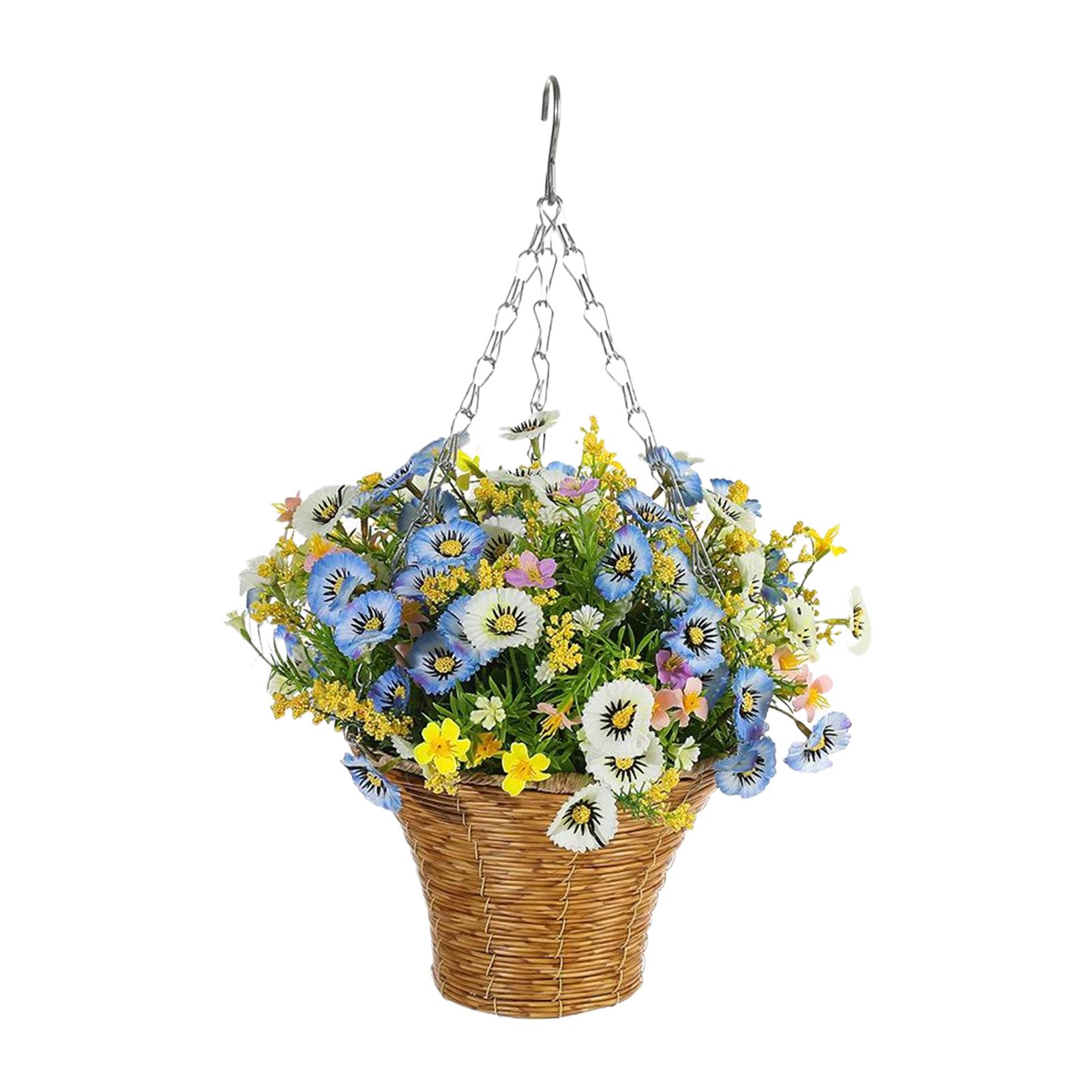 

New Hanging Planter Wall Mounted Basket Handmade Wicker Flower Pot Woven Rattan Flower Plant Basket Balcony Garden Home Decor