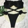 Leopard Bikini 2023 Women Sexy Push Up Swimwear Female Ruffle Swimsuit Padded Black Beachwear Bathers Bathing Swimming Suit