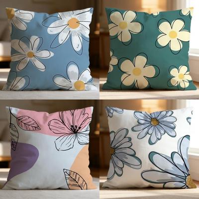 Heißer Draht Blumen Kissenbezug Weich Waschbar Kissenhülle Mehrere Szenen für Sofa Bett Reise Büro Gebrauch