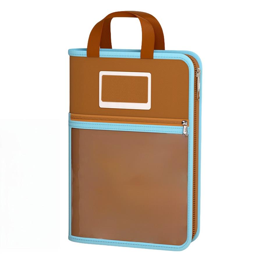 L-shaped A4 file bag, large opening mesh stationery storage bag, large-capacity transparent file bag, school supplies