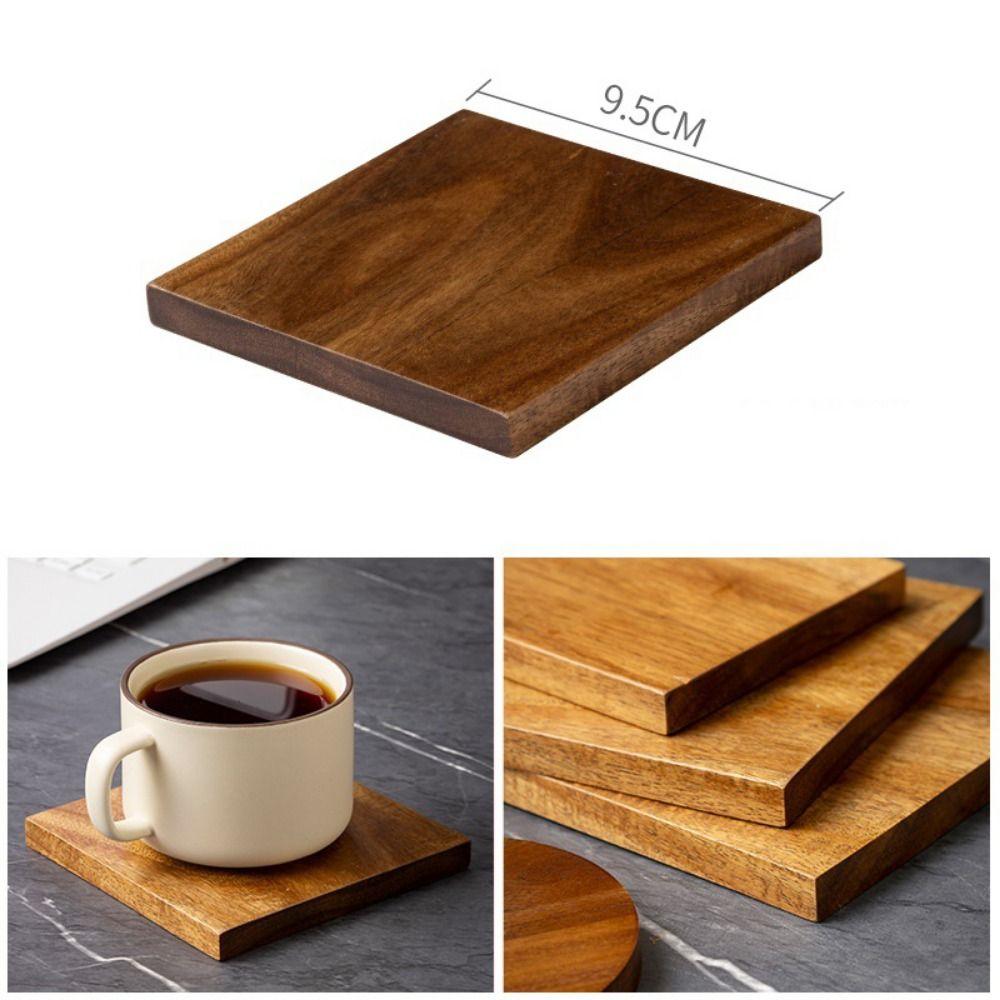 Non-Slip Acacia Wood Cup Coaster Versatile Table Protector Mat Unfinished Wood Coasters Home Decor