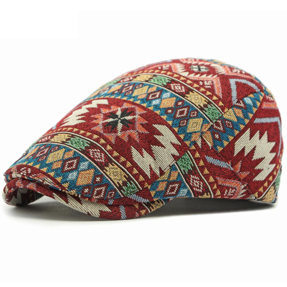 HT4559 Men Women Beret New Stylish Jacquard Ivy Flat Cap Spring Autumn Artist Painter Beret Hat Male Female Adjustable Beret Cap