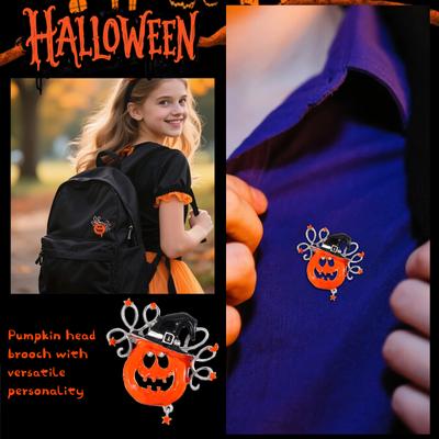Halloween Pumpkins Brooch Pin For Women Cute Pumpkins Rhinestone Crystal Brooch Lapel Pins Thanksgiving Festival Holiday Bag Hat Suit Jewelry Gift