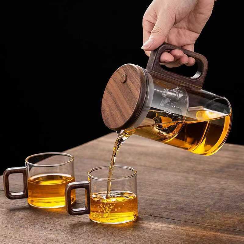 Floating Cup Magnetic Brewing Teapot Full Glass Inner Liner Household Tea Making Artifact Heat-resistant Filter Tea Water Separation Tea Cup