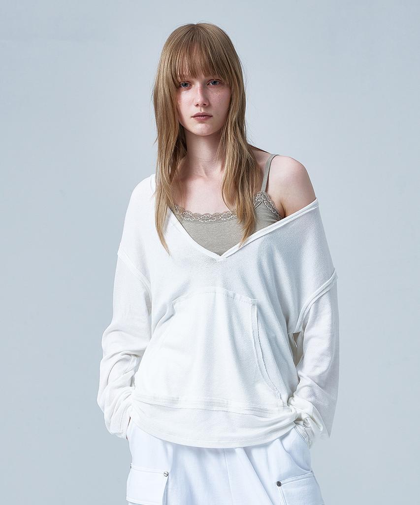 DEINET Raw V Long Sleeve In White