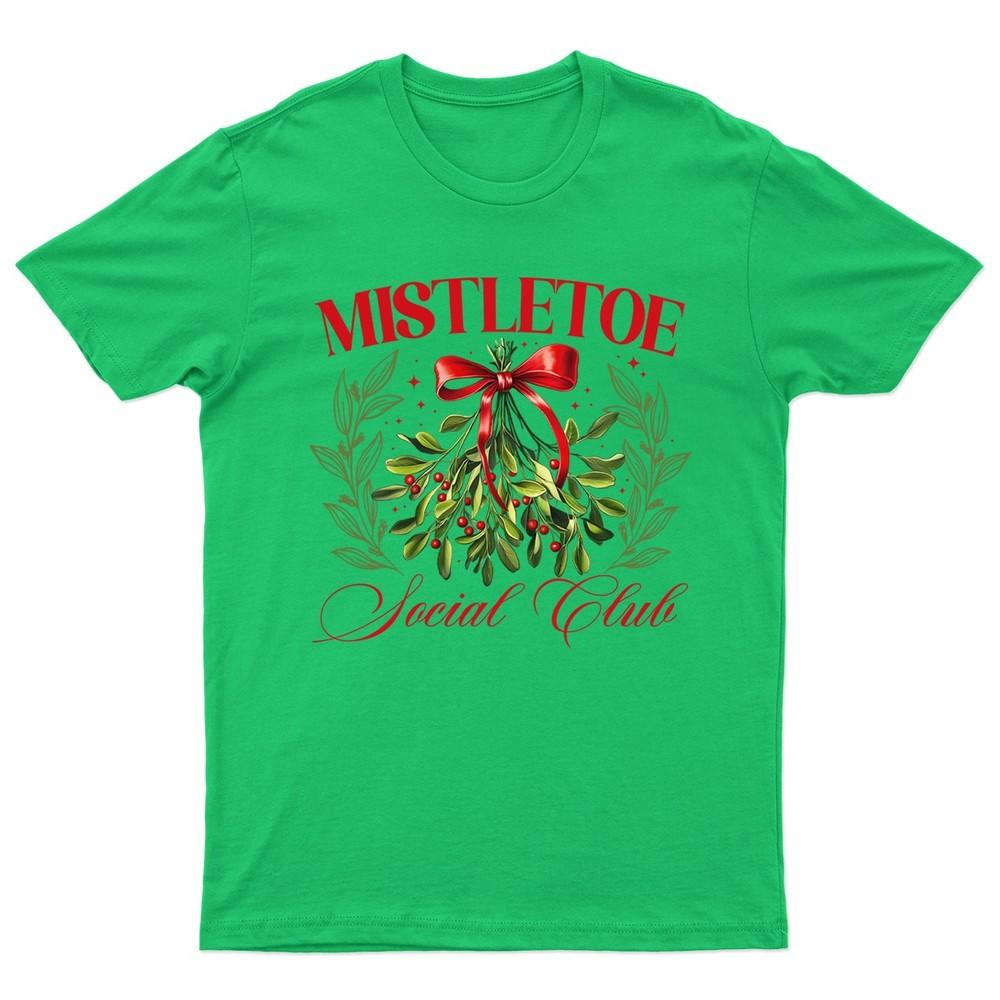 Mistletoe Social Club Christmas TShirt Unisex Gift Retro Seasonal Funny Xmas S