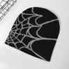 Strick Spinne Netz Design Mütze Skullies Beanies für Männer Frauen Pullover Mützen Y2k Goth Warme Beanie Mützen Neue Hip-hop Street Mütze