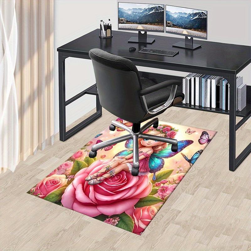 Office Carpet: Enchanted Garden Fairy with Butterfly Sofa Rug, Chair Mat Protection 60cm by 90cm