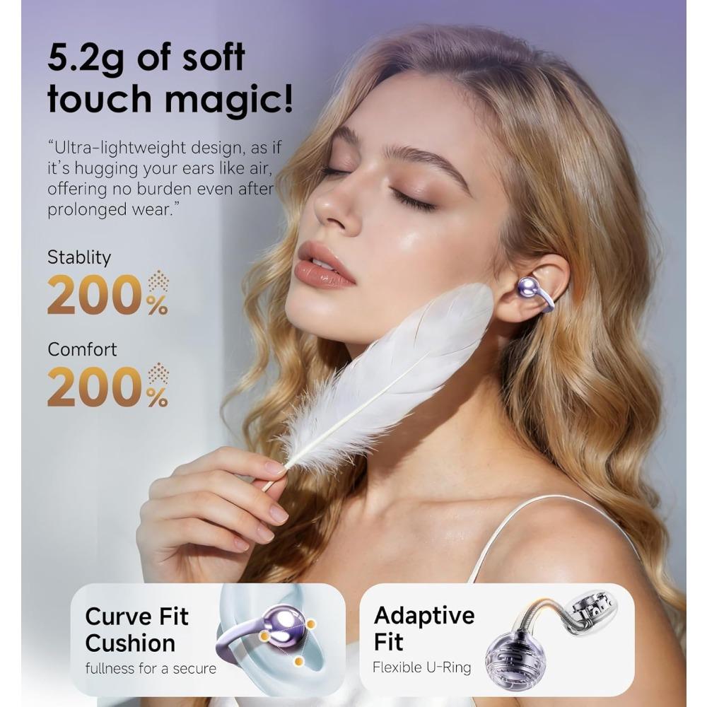 1PACK ear clip type earplug wireless Bluetooth headset IPX5 waterproof grade, suitable for sports running and comfortable lightweight small headset