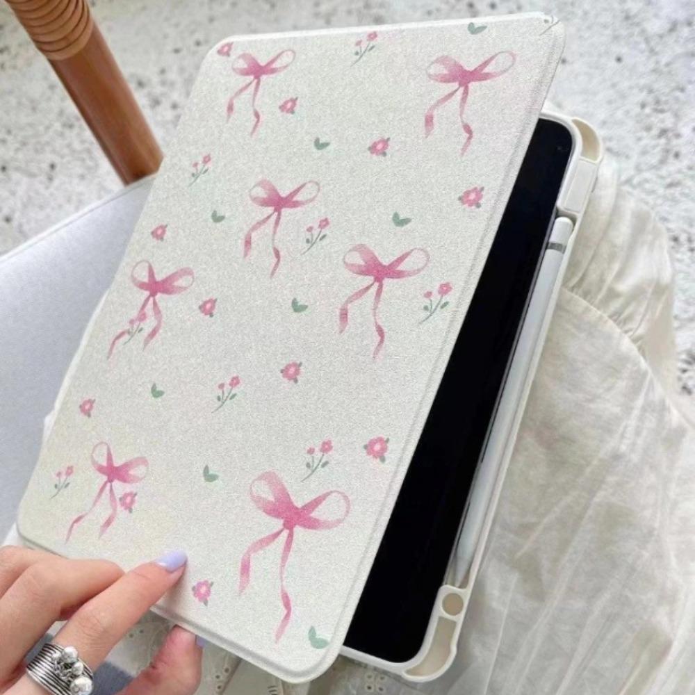 Smart Case with Pen Holder for Samsung Tab S7 S8 S9 11 Plus S10 S9 12.4 Inch Pencil Case for S7 Plus 12.4 Inch Pink Bow Print