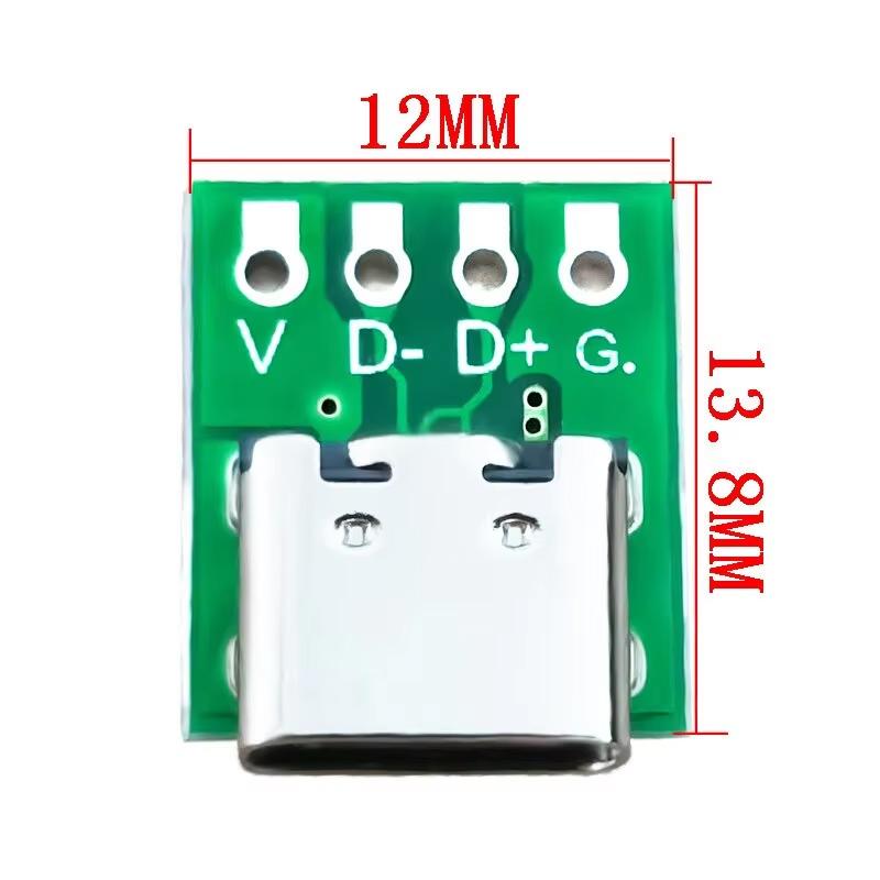 10Pcs USB 3.1 Type C Connector 16 Pin Test PCB Board Adapter 16P Connector Socket For Data Line Wire Cable Transfer
