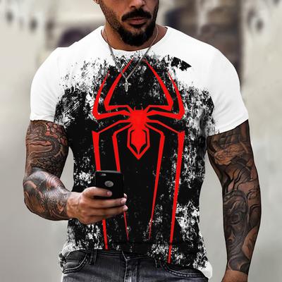 Fashion Spider Pattern Men's T Shirt 3D Print Tees Street Hip Hop Harajuku Oversized Short Sleeve Summer Casual O-neck Tops 6XL