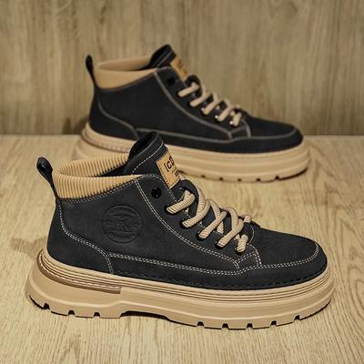 Men Ankle Boots Retro British High-top Men Boots Stylish Luxury High-top High Quality Leather Shoes Outdoor Men Motorcycle Shoes