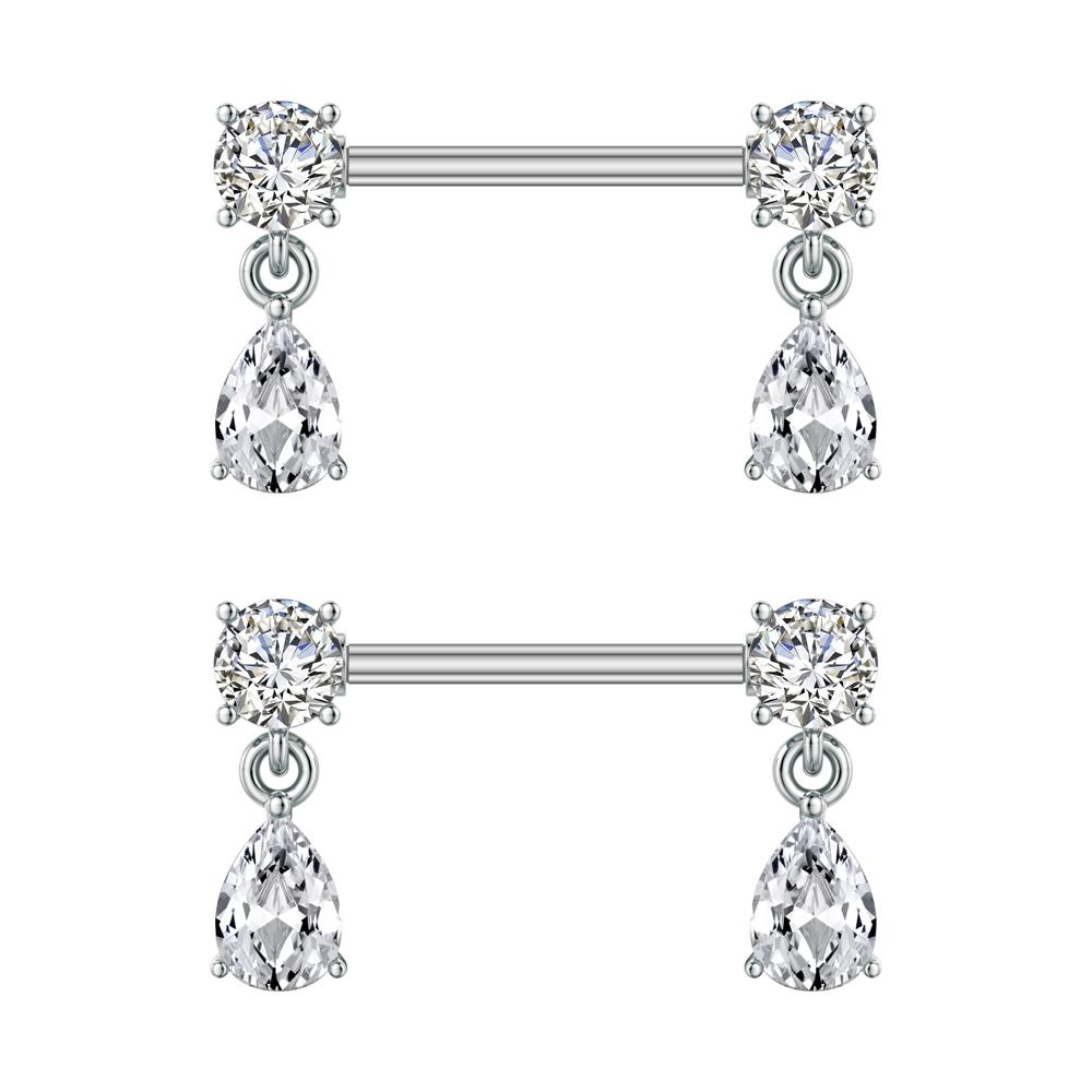 2 bucăți drăguț urs fluture dangle piercing mamelon oțel inoxidabil cruce stea agățat mamelon scut barbell pentru femei inele mamelon